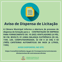 AVISO DE DISPENSA DE LICITAÇÃO