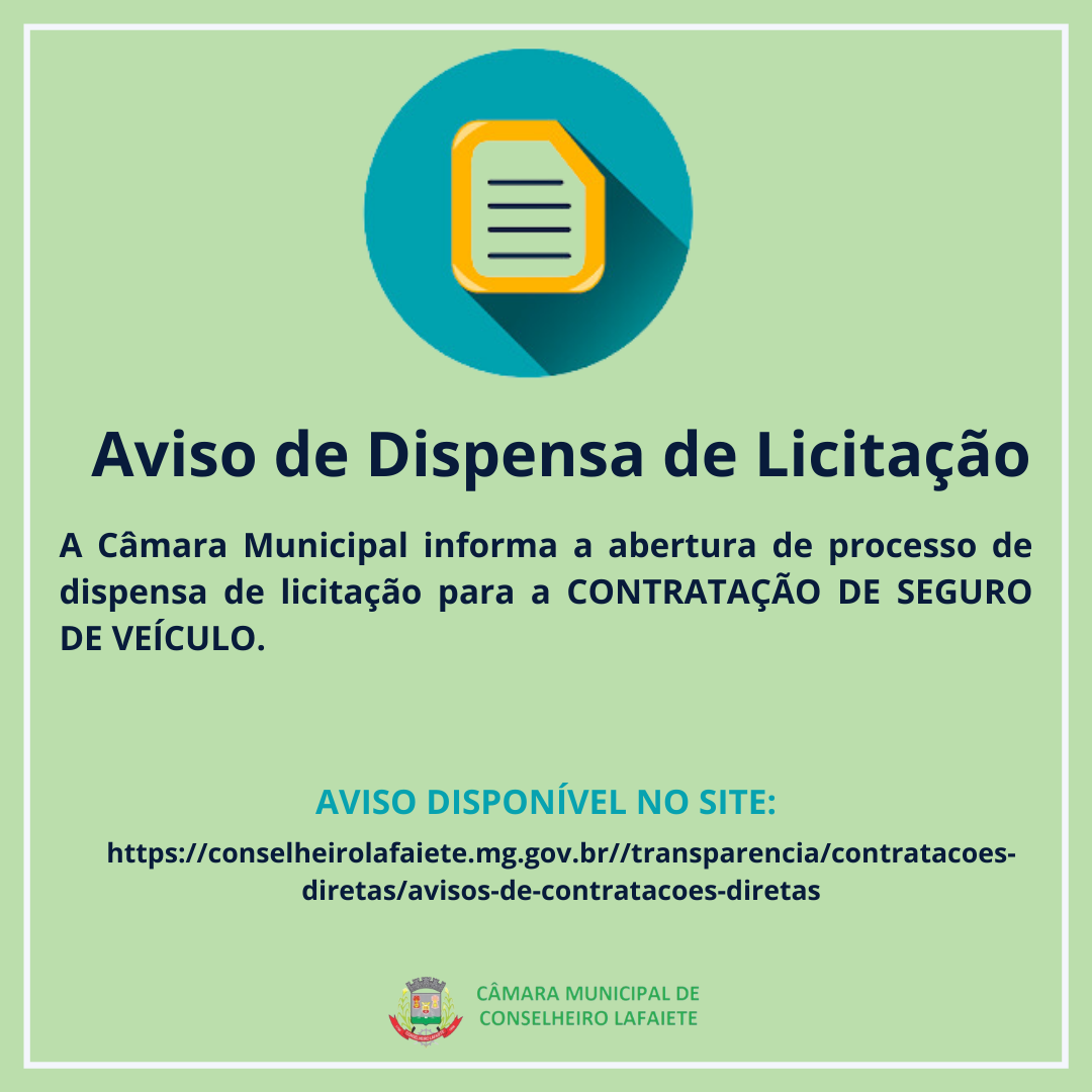 AVISO DE DISPENSA DE LICITAÇÃO