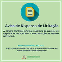 AVISO DE DISPENSA DE LICITAÇÃO