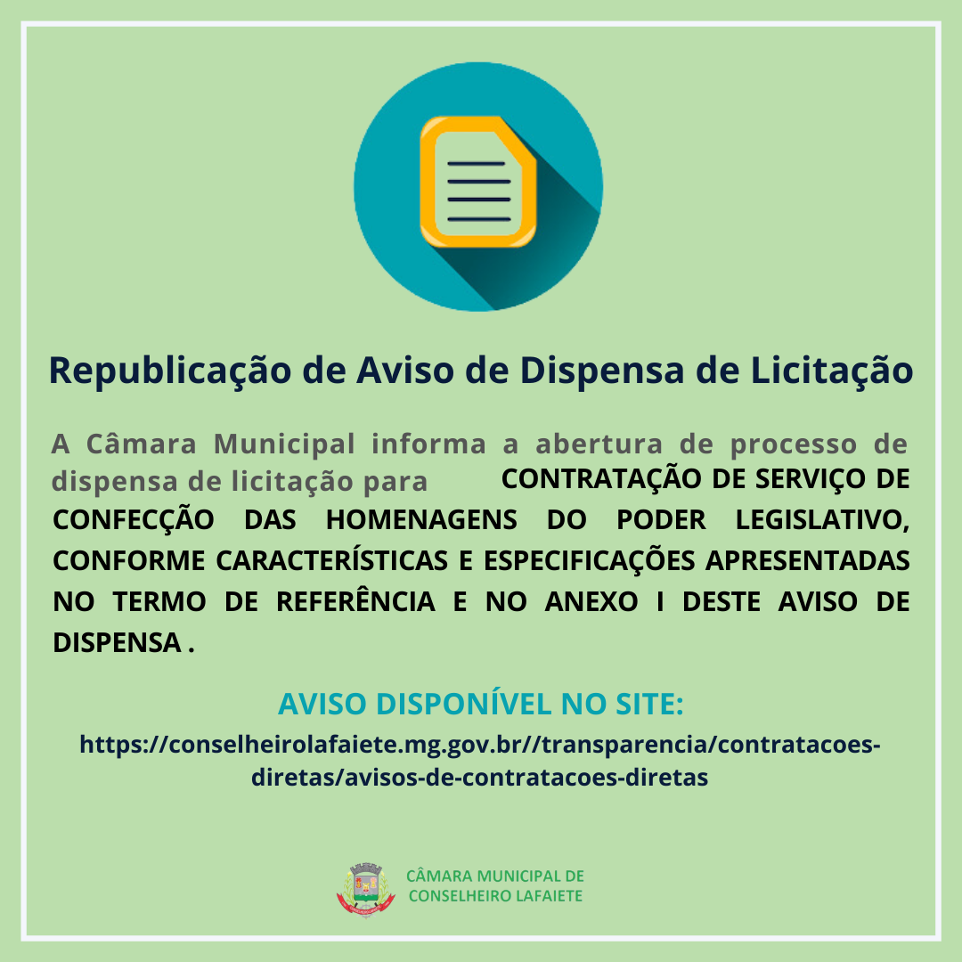 AVISO DE DISPENSA DE LICITAÇÃO