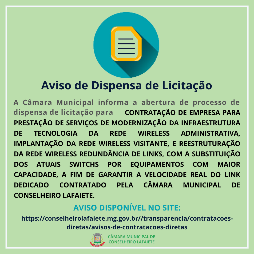AVISO DE DISPENSA DE LICITAÇÃO