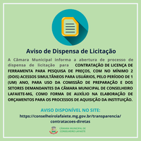 AVISO DE DISPENSA DE LICITAÇÃO