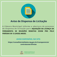 AVISO DE DISPENSA DE LICITAÇÃO