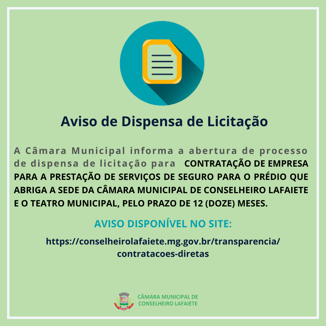 AVISO DE DISPENSA DE LICITAÇÃO