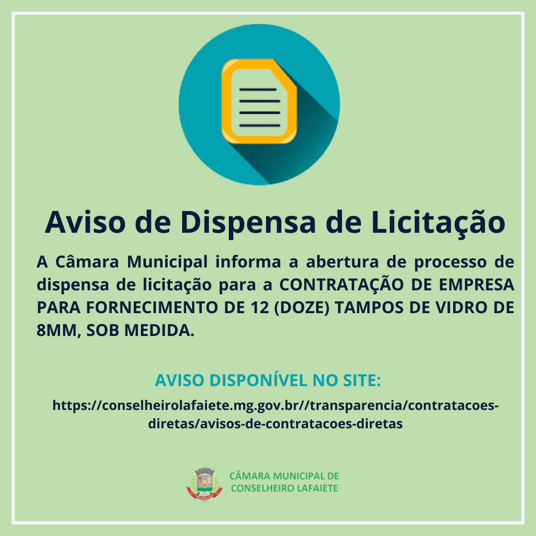AVISO DE DISPENSA DE LICITAÇÃO