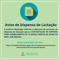 AVISO DE DISPENSA DE LICITAÇÃO