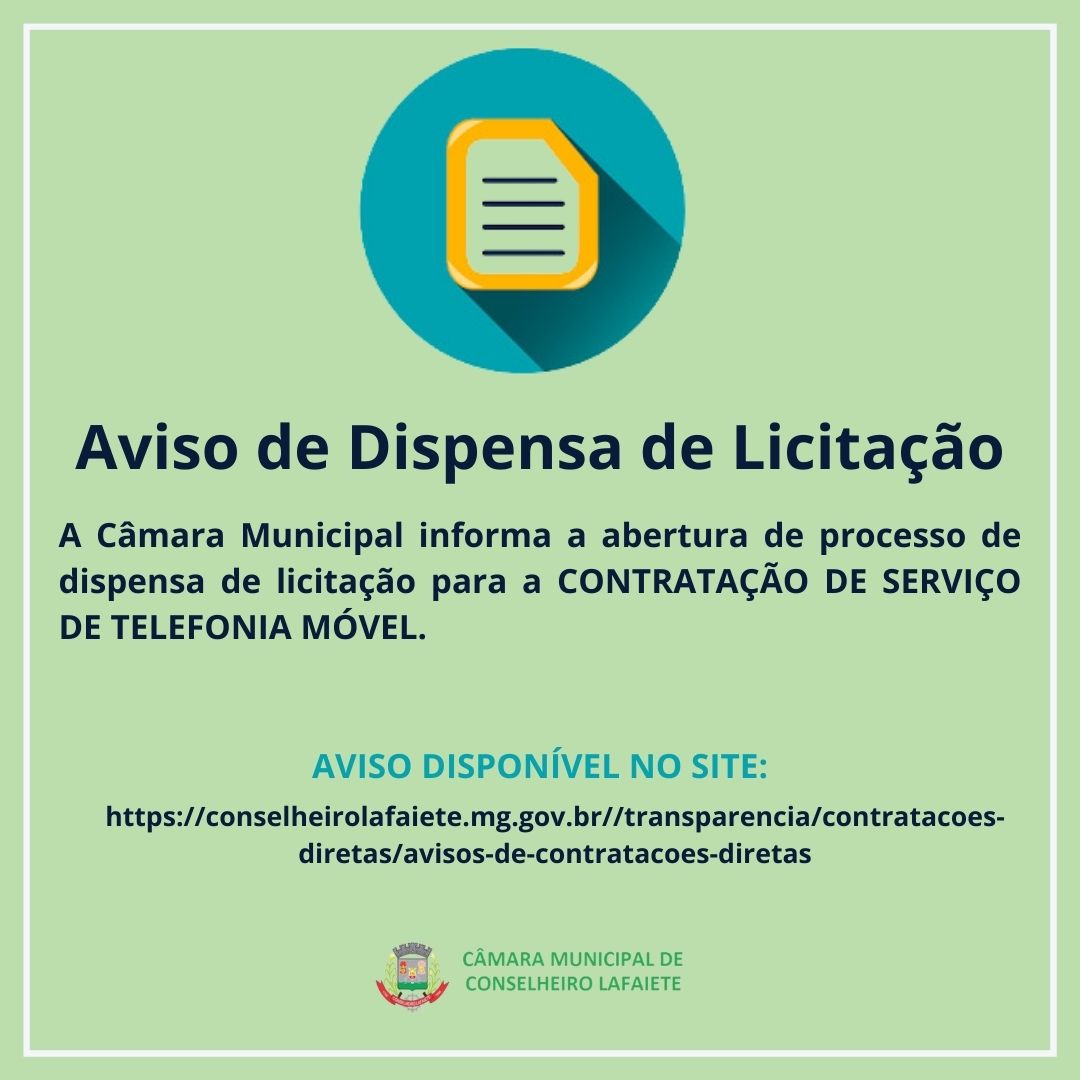 AVISO DE DISPENSA DE LICITAÇÃO