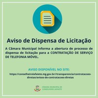 AVISO DE DISPENSA DE LICITAÇÃO