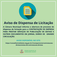 AVISO DE DISPENSA DE LICITAÇÃO