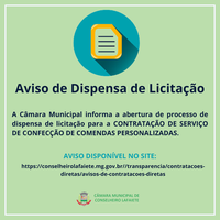 AVISO DE DISPENSA DE LICITAÇÃO