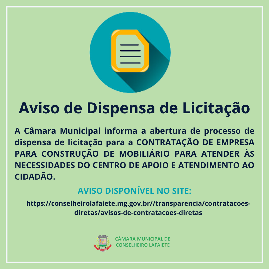AVISO DE DISPENSA DE LICITAÇÃO