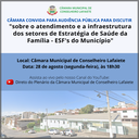 CÂMARA CONVIDA PARA AUDIÊNCIA PÚBLICA CÂMARA CONVIDA PARA AUDIÊNCIA PÚBLICA