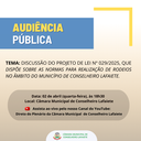 CÂMARA CONVIDA PARA AUDIÊNCIA PÚBLICA CÂMARA CONVIDA PARA AUDIÊNCIA PÚBLICA