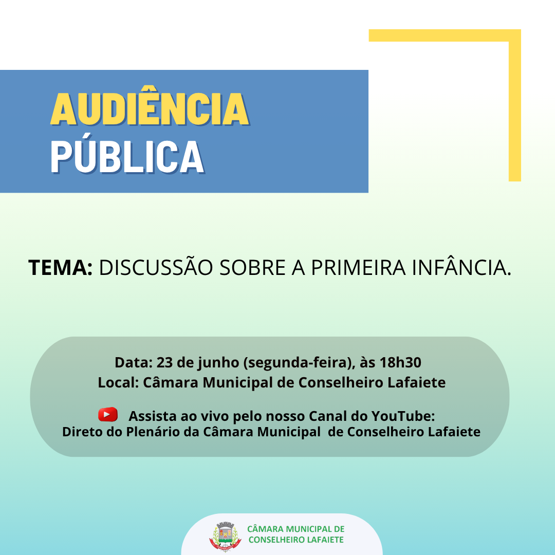 CÂMARA CONVIDA PARA AUDIÊNCIA PÚBLICA