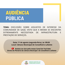 CÂMARA CONVIDA PARA AUDIÊNCIA PÚBLICA CÂMARA CONVIDA PARA AUDIÊNCIA PÚBLICA