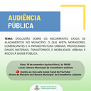 CÂMARA CONVIDA PARA AUDIÊNCIA PÚBLICA