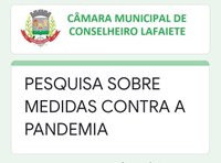 CÂMARA REALIZA PESQUISA SOBRE AS MEDIDAS CONTRA A PANDEMIA DE COVID-19