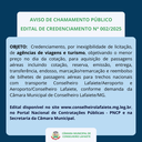CHAMAMENTO PÚBLICO - CREDENCIAMENTO DE AGÊNCIAS DE VIAGEM E TURISMO CHAMAMENTO PÚBLICO - CREDENCIAMENTO DE AGÊNCIAS DE VIAGEM E TURISMO